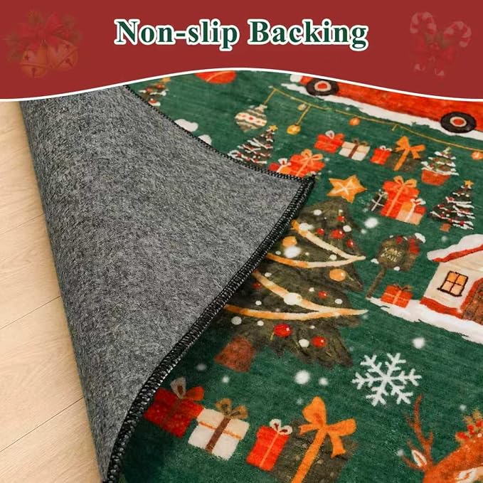 Christmas 3x4 Entryway Area Rugs: Winter Soft Rug - Image 3