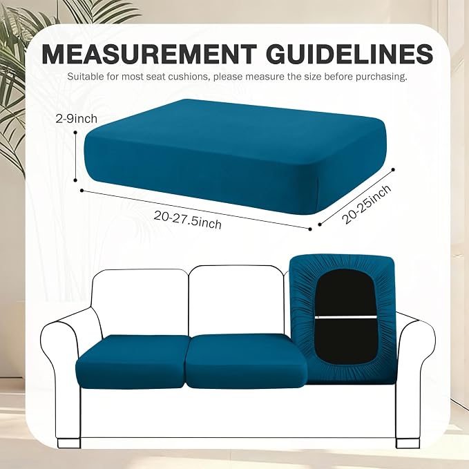 hyha 8Pcs Patio Cushion Covers, Stretch Outdoor Couch Cushion Covers, Washable - Image 2