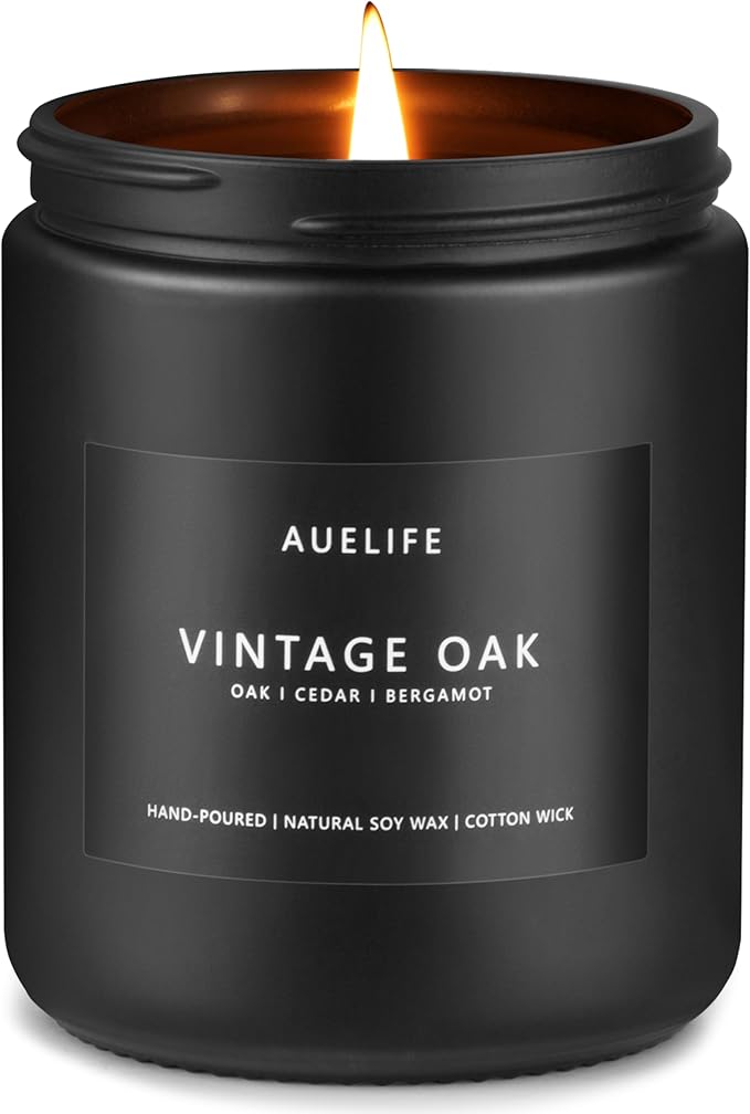 Scented Candles for Men | Vintage Oak Candle - Candle for Men, Manly Candles for Home Scented, Man Gifts for Him/Friend -7oz Black Jar