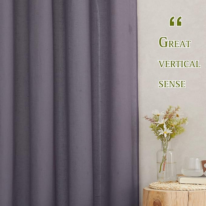 NICETOWN Flax Linen Sheer Curtains - Image 3