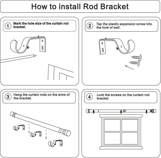 Byondeth Curtain Rods for Windows 16 to 120 Inches 2 Pack Adjustable Length 1 - Image 7