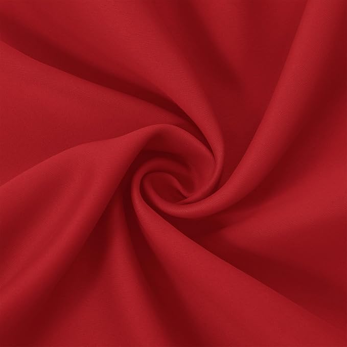 LEMOMO Bright Red Blackout Curtains 66 x 63 Inch Length/Set of 2 Curtain - Image 5