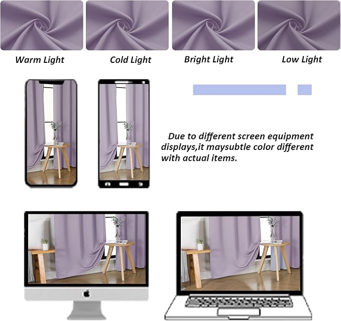 Simplebrand Ava Lilac Blackout Curtains - Image 8
