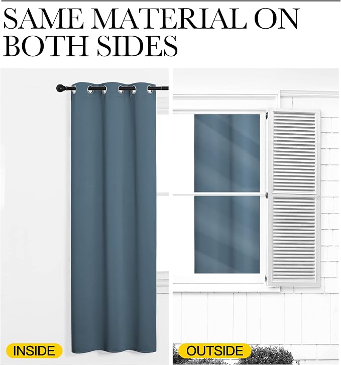NICETOWN Bedroom Curtains Blackout Drapery Panels, 2 Panels, 70 x 108 inches - Image 5