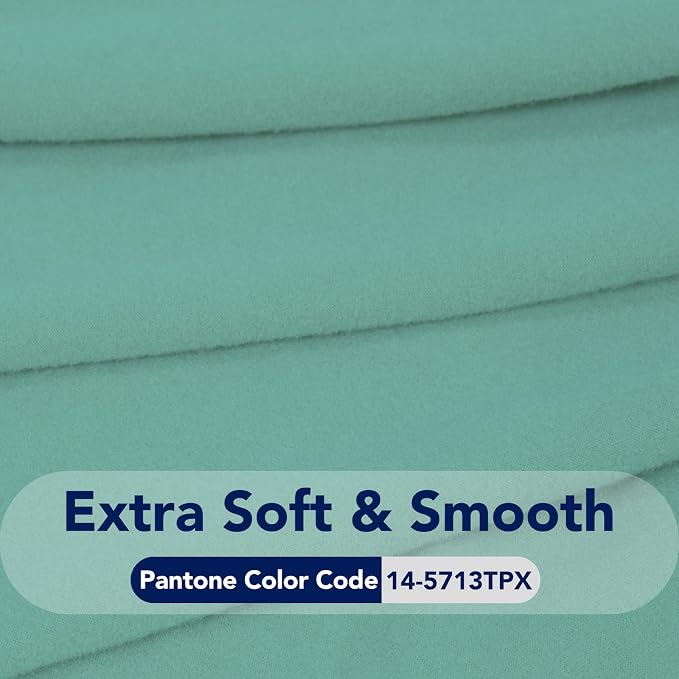 PureFit Stretch Oversized Couch Covers Fleece Sofa Slipcovers Cyan | 1-Piece - Image 5