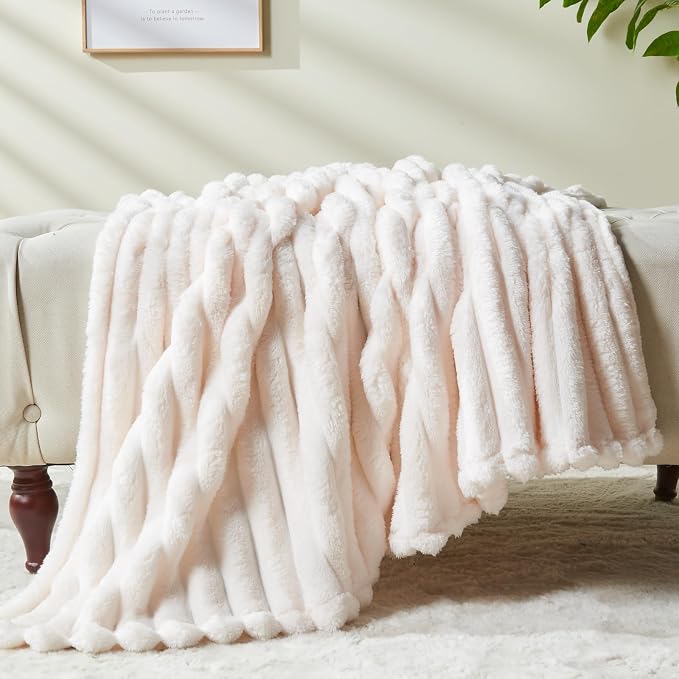 NEWCOSPLAY Fleece Ribbed Cozy Twin Blanket - Image 6