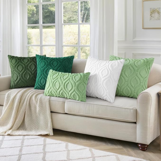 decorUhome Throw Pillow Covers 20x20 Inch Set of 2, Soft Plush Faux Wool Forest - Image 5