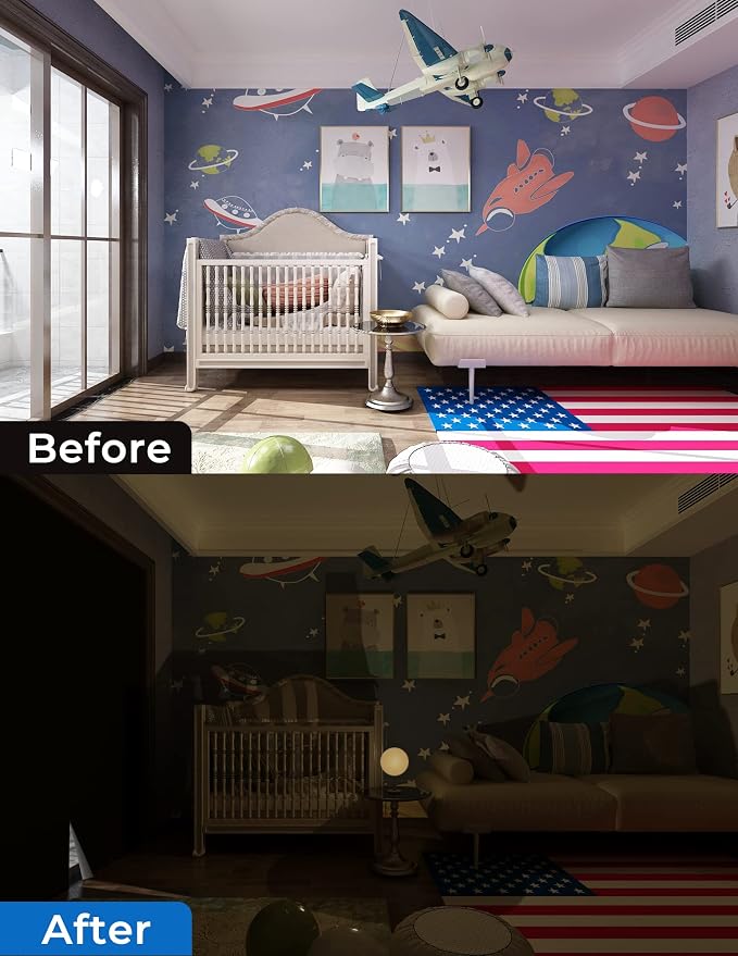 Blackout Curtains for Bedroom Portable 50"x60" Blackout Shades | No Drill - Image 6