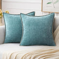 MIULEE Decorative Couch Throw Pillow Covers 18x18 Inch Coastal Aqua Blue | 2 by MIULEE
