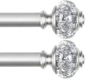2 Pack Curtain Rod 32 to 58 Inches, USFOOK 7/8 Inch Telescoping Splicing by USFOOK