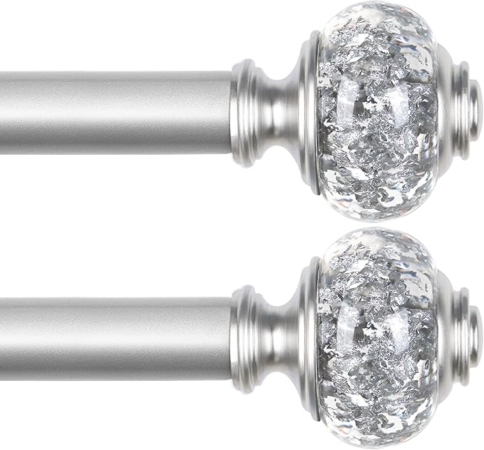 2 Pack Curtain Rod 32 to 58 Inches, USFOOK 7/8 Inch Telescoping Splicing by USFOOK