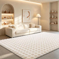 Creamy White Rabbit Plush Rug 5'x7', Fluffy Shaggy Area Rug by CHOVY