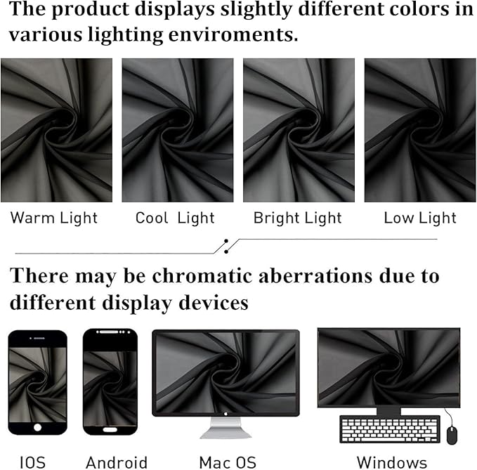 Black Sheer Curtains 90 Inches Long 2 Panels, Light Filtering Privacy Voile - Image 5