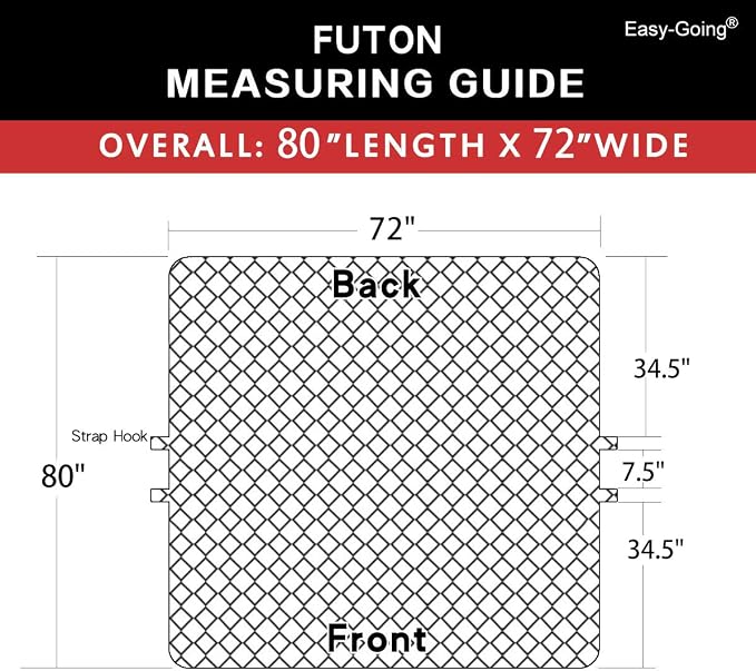 Easy-Going Reversible Couch Cover, Large Futon Sofa, Cyan/Ivory | Machine - Image 6