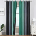 Black and Green Ombre Blackout Curtains 84 Inches Long | Gradient Curtains by ESTELARTEXTILER