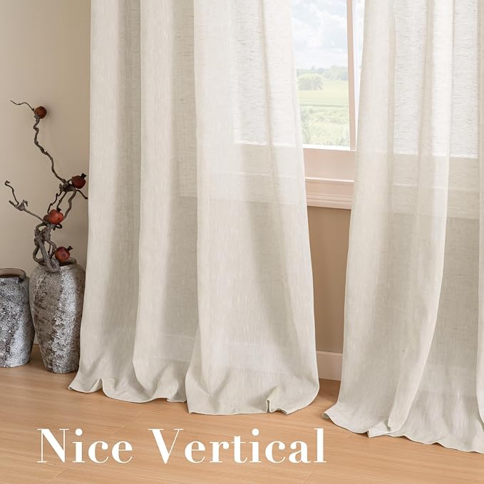 H.VERSAILTEX Natural Linen Semi Sheer Curtains - Image 7