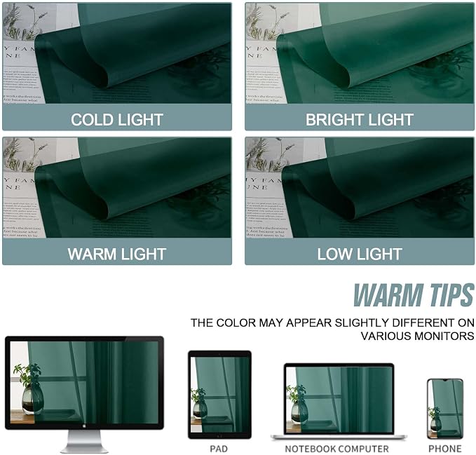 Green Sheer Curtains Tier 30 Inches Length 2 Panels, Light Filtering - Image 7