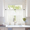 MIULEE 2 Panels Kitchen Tiers Half Window Sheer Curtains 29 X 45 Inch Ivory | by MIULEE