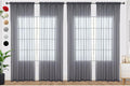 SpaceDresser Grey Sheer Curtains 4 Panels Rod Pocket Semi-Sheer Curtain 63 by SpaceDresser