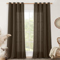 Dark Brown Sheer Linen Curtains by LAMIT