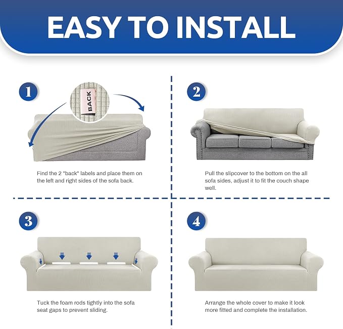 KEKUOU Stretch Loveseat Sofa Cover Slipcover, Couch Covers - Image 7