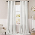 Linen Off White Curtains 120 inch Extra Long by Nanspring
