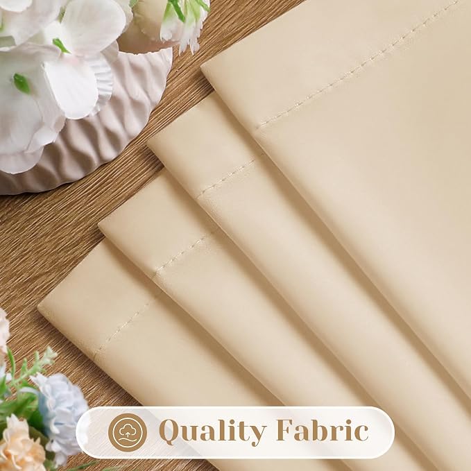 HOMEIDEAS Non-See-Through Beige Privacy Sheer Curtains, 52 X 63 Inches Long 2 - Image 4