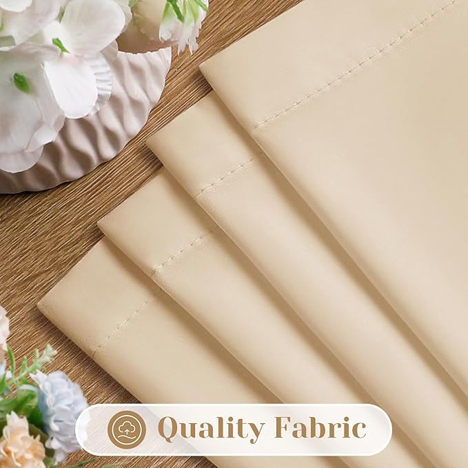HOMEIDEAS Non-See-Through Beige Privacy Sheer Curtains, 52 X 96 Inches Long 2 - Image 4