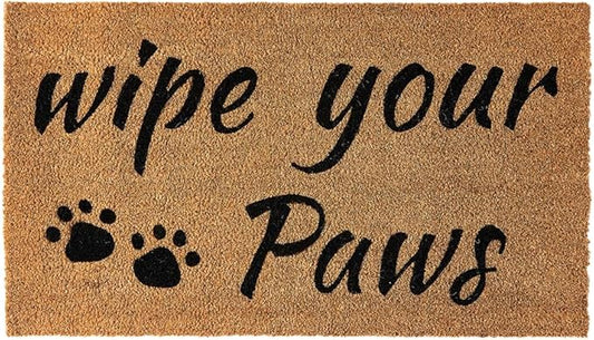 KANKUN Coco Coir Door Mat with Heavy Duty Backing, Welcome Doormat (17" x 30"), Doormat Entrance (Wipe Your Paws)
