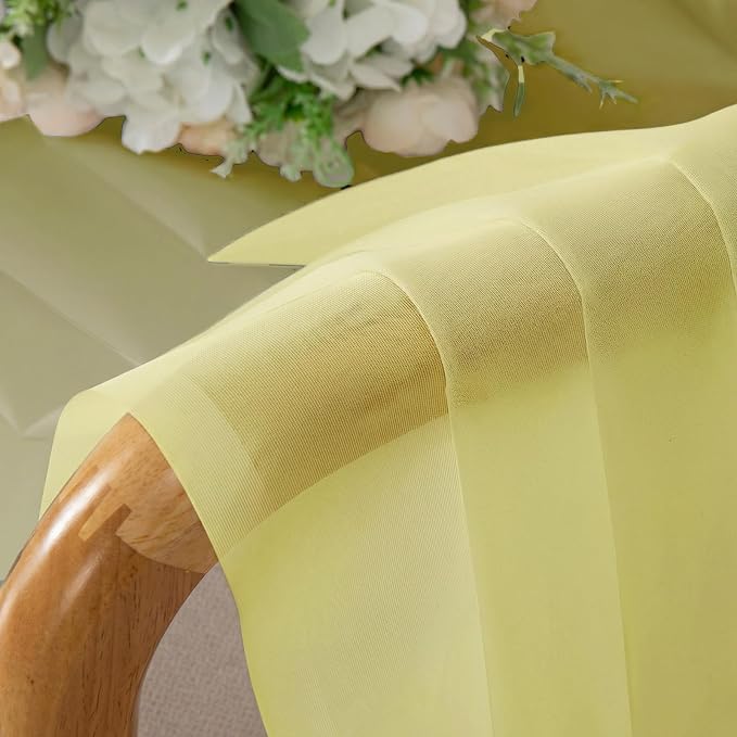 Lecloud Goose Yellow Sheer Curtains 72 Inches Long 2 Panels, Rod Pocket Light - Image 9