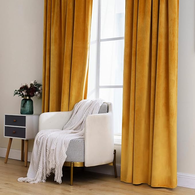 MIULEE Velvet Curtains 2 Panels Luxury Blackout Curtains - Image 7