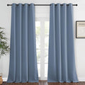 NICETOWN Blackout Stone Blue Curtains 120 inch Length by NICETOWN