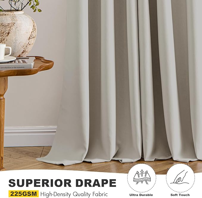 MIULEE Blackout Curtains for Bedroom 2 Panels 40 x 84 Inch Long Natural | - Image 5
