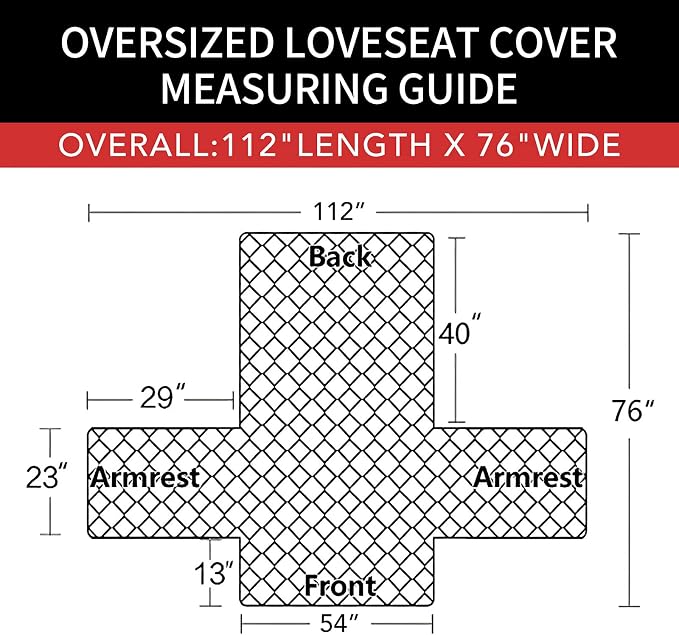 Easy-Going Reversible Couch Cover, 2 Cushion Sofa, Christmas Red/Ivory | - Image 6