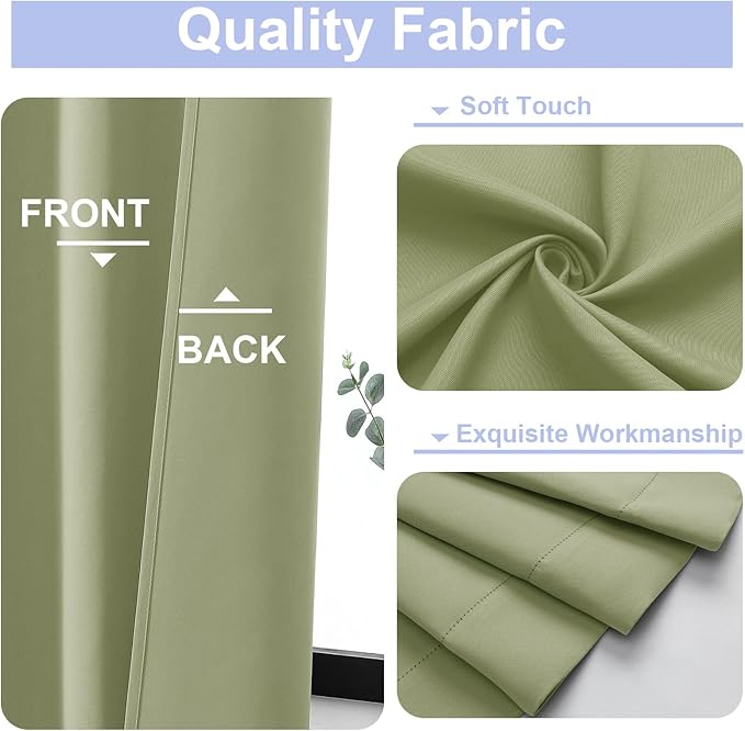Simplebrand Sage Green Blackout Curtains - Image 3