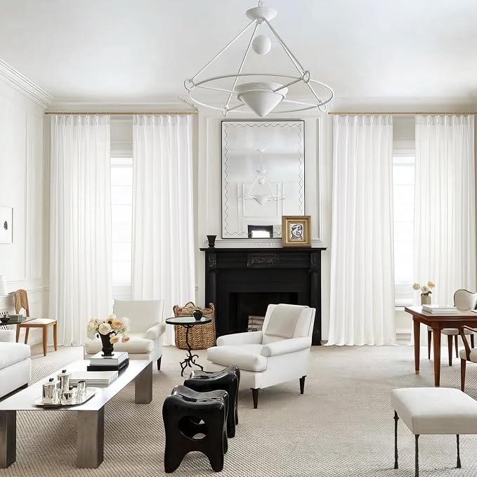 Topfinel 108 Inches Long Pinch Pleated Semi Sheer Curtains - Image 7