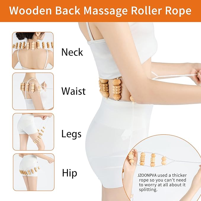 7-in-1 Lymphatic Drainage Massager Set，Wood Therapy & Cellulite Massager Tools for Gua Sha, Full Body Meridian Detox (Face/Head/Waist/Legs)，Maderotherapie Outils for Body Sculpting, lymphatic roller