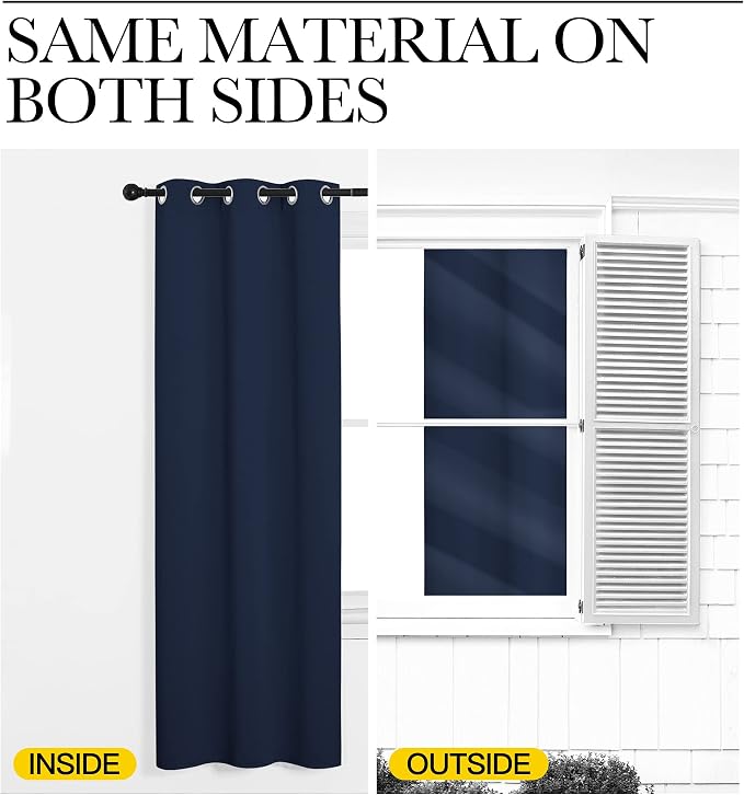 NICETOWN Navy Blackout Curtains - Image 6