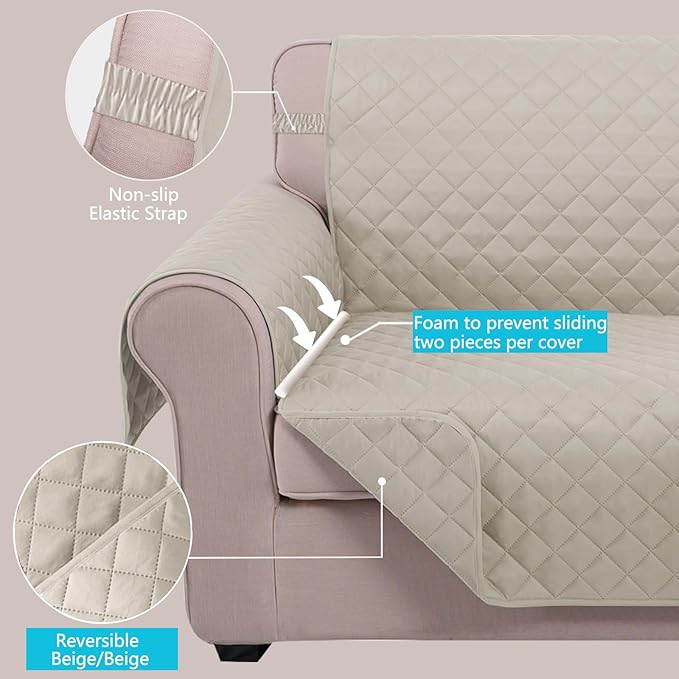 U-NICE HOME Large Sofa Cover Reversible Couch Cover - Image 3