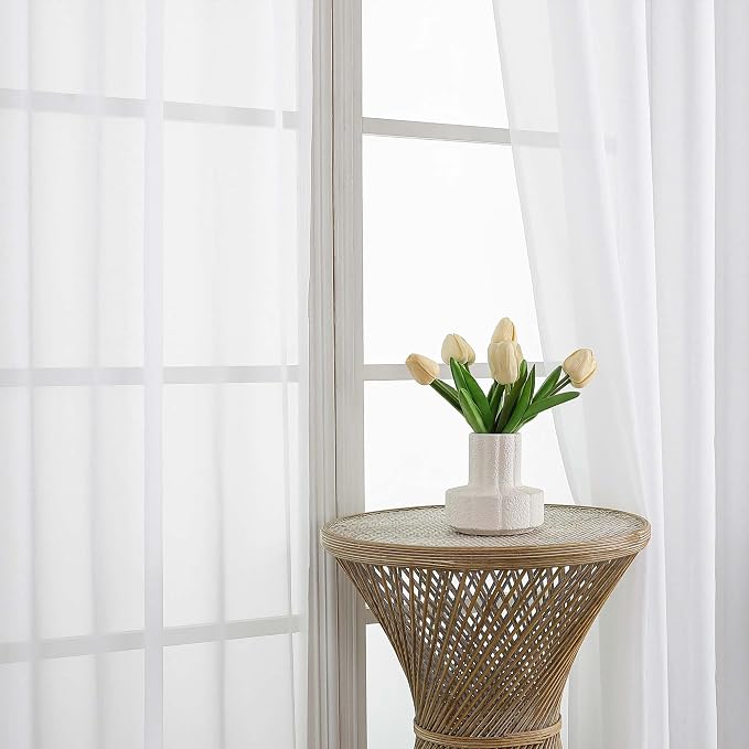 OVZME White Bedroom Curtains 2 Panel Sets 90 Inch Length, 59 Inch Extra Wide - Image 3