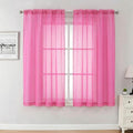 Aiyufeng Hot Pink Sheer Curtains 63 Inch Length 2 Panels Set by Aiyufeng