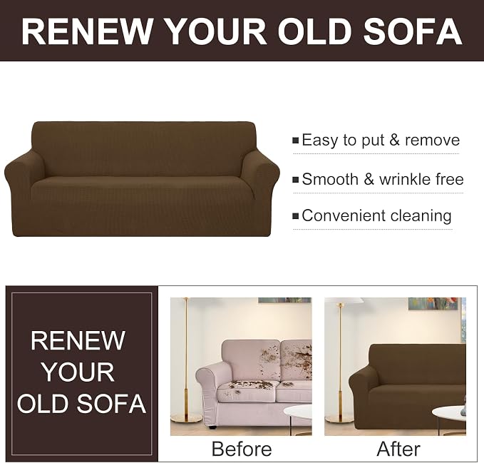 U-NICE HOME Oversized Stretch Loveseat Couch Cover Sofa Covers Washable Sofa - Image 5
