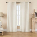 Joydeco Linen Curtains 2 Panel Set, Ivory on Linen Curtains 84 Inch, Light by JOYDECO