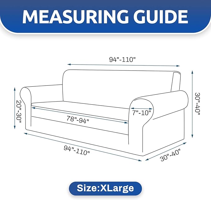 Stretch Oversized Couch Covers for Sofa Slipcover, Champagne | 1-Piece Washable - Image 7