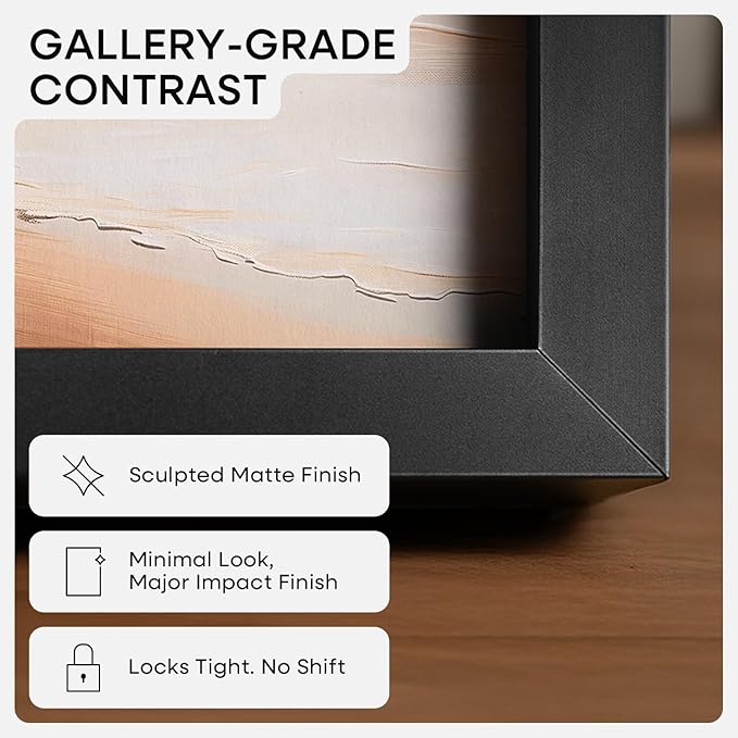 Homeforia 16x16 Picture Frame Black, High End Metal 16x16 Square Poster Frame Matted to 12x12 Print, 16 x 16 Black Frames with Mat 12 x 12 Photo, 16by16 Thin Frames, Tempered Glass, Wall Kit, Set of 1