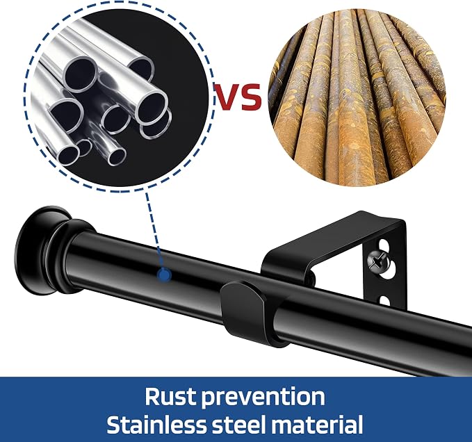 Standard Decorative Window Curtain Rods 30 to 116 Inch, 5/8 Inch Diameter Small - Image 4