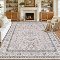 Area Rugs 9x12 Living Room: Bedroom Washable Carpet Beige & Grey | Large by Luxturiy