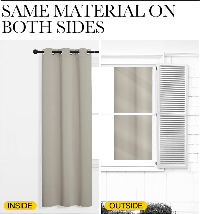 NICETOWN Natural Room Darkening Curtains 102" Long - Image 6