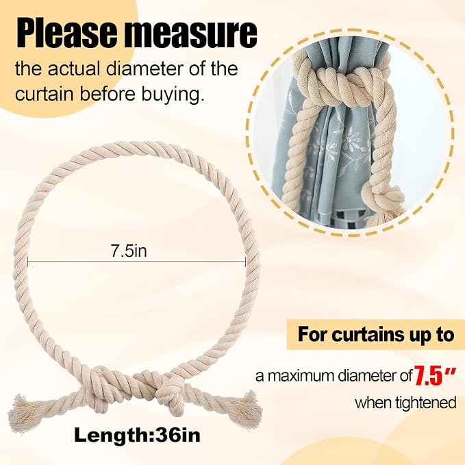 4 Pcs Hand Woven Curtain Tiebacks No Drilling - Image 4