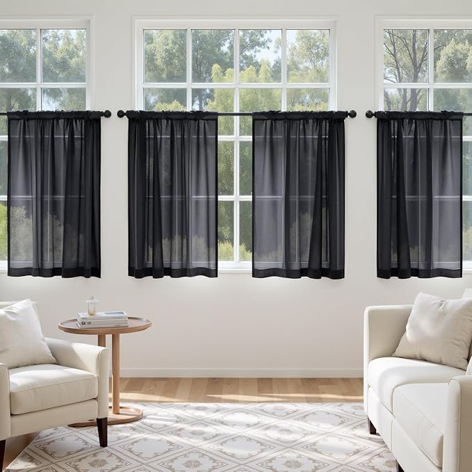 MIULEE Black Curtains 24 Inch Length - Image 2
